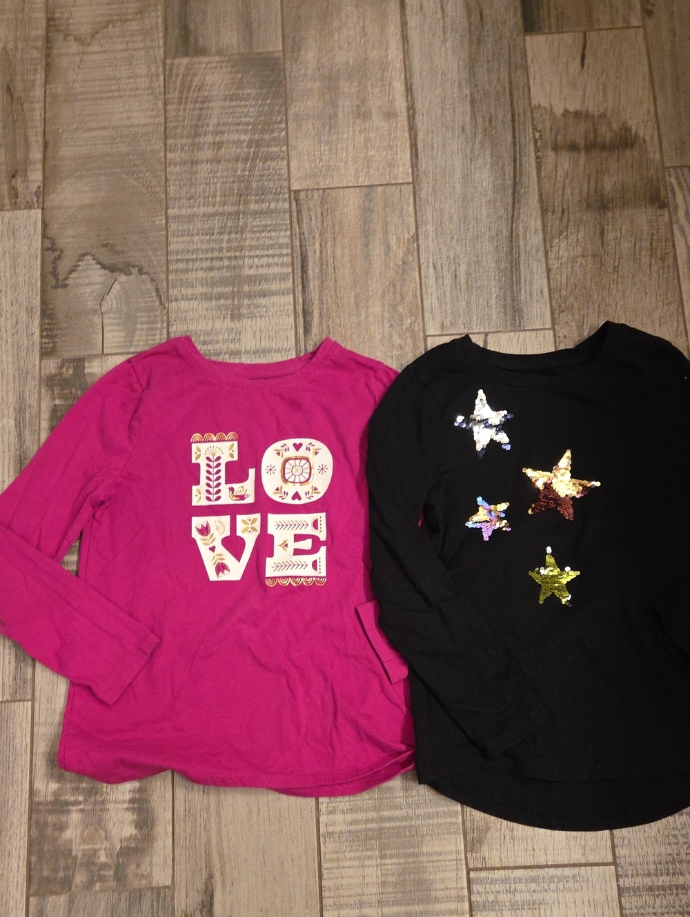Cat & Jack Girls' Long-Sleeve LOVE Graphic Tee - Bright Pink